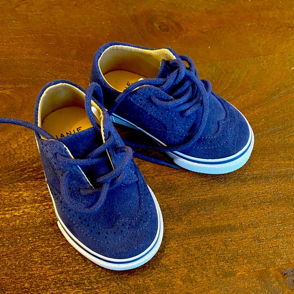 Janie and Jack navy suade shoes for little boy